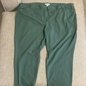 Liz Claiborne Green Emma Ponte Slim Ankle Pants Workwear Office Classic Plus 22W